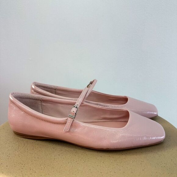 Dolce Vita Women’s Reyes Pastel Pink Crinkle Patent Leather Classic Ballet Flat - Picture 12 of 15